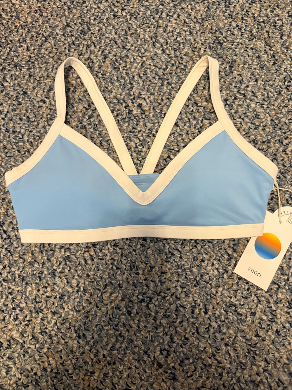 NWT VUORI All The Form V Neck Bra Sea Folly - Picture 4 of 6
